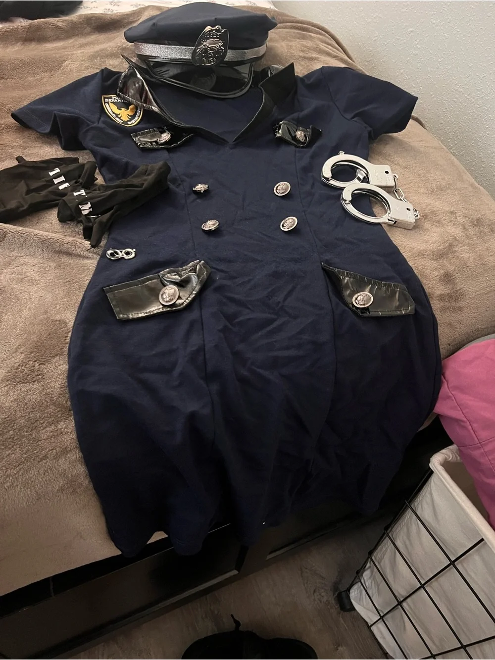 Girls Navy Police Play Dress with Badge and Accessories